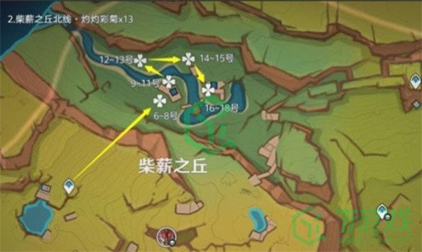 原神5.1灼灼彩菊在哪采集-5.1灼灼彩菊采集路线图介绍