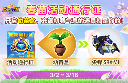 万物复苏春天到《跑跑卡丁车》春苗豪礼特惠换取打开 万物复苏春天到《跑跑卡丁车》春苗豪礼特惠换取打开